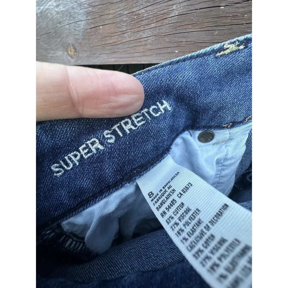 American Eagle Cutoff Cuffed Shorts *Size 8 Super Stretch Denim Blue